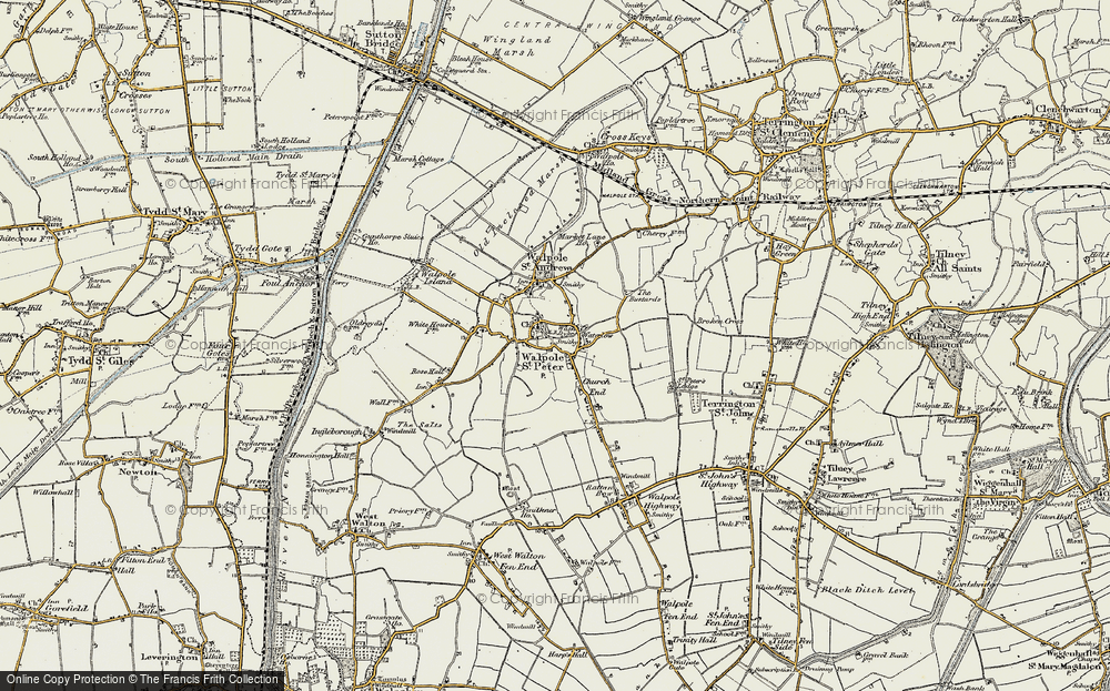 Old Map of Wash Dyke, 1901-1902 in 1901-1902