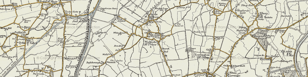 Old map of Wash Dyke in 1901-1902