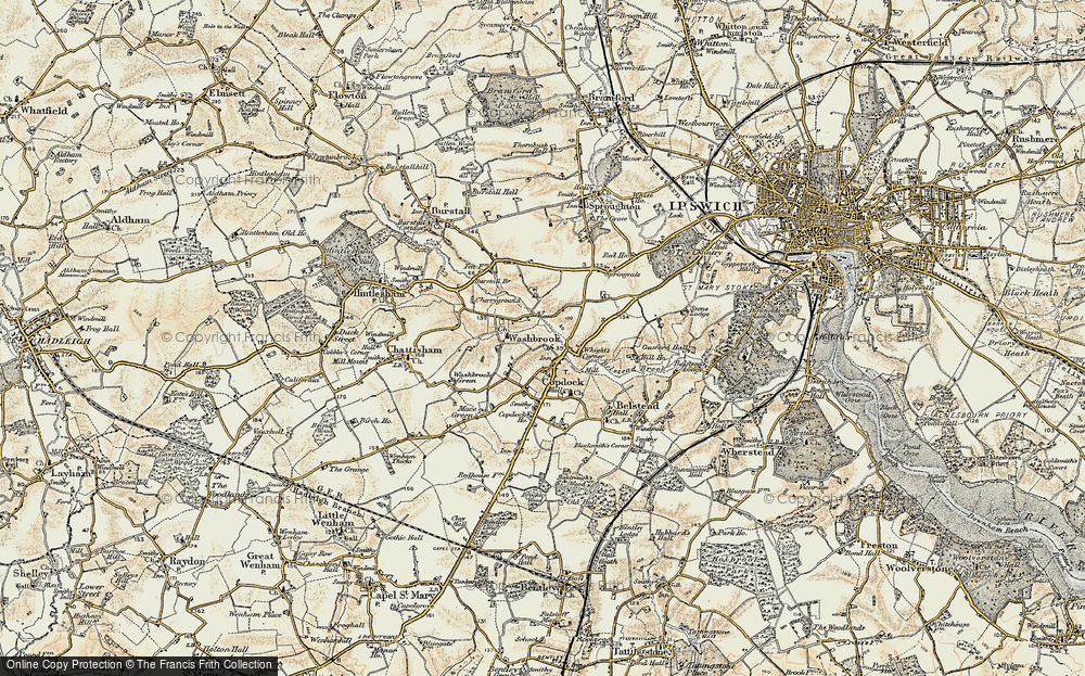 Old Map of Washbrook, 1898-1901 in 1898-1901