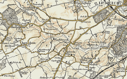 Old map of Washbrook in 1898-1901