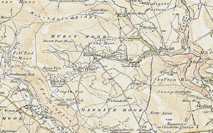 Old map of Washfold in 1903-1904