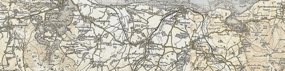 Old map of Washford in 1898-1900