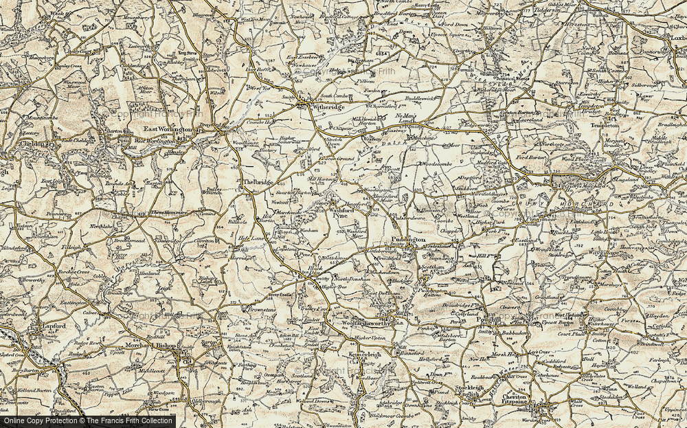 Old Map of Washford Pyne, 1899-1900 in 1899-1900