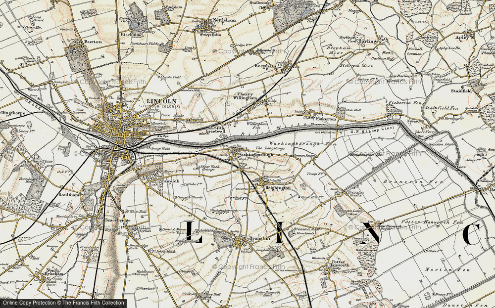 Old Map of Historic Map covering Willingham Fen in 1902-1903