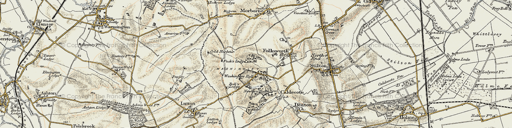 Old map of Washingley in 1901