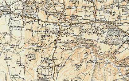 Old map of Chanctonbury Ring in 1898