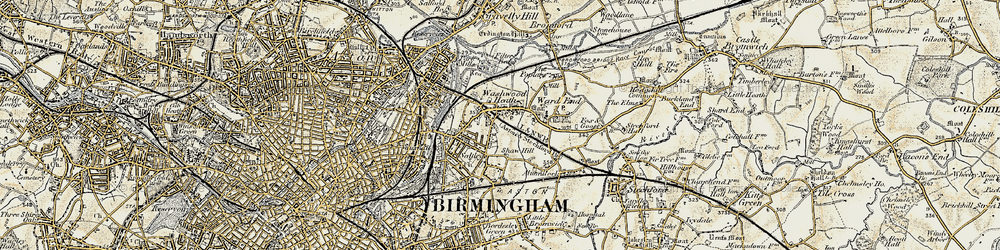 Old map of Washwood Heath in 1902