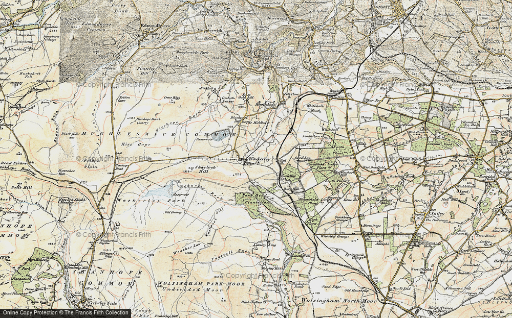 Old Map of Historic Map covering Burn Hill in 1901-1904
