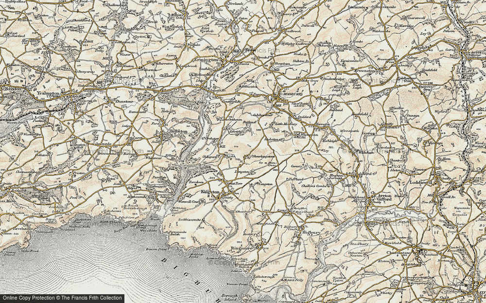 Old Map of Historic Map covering Butland in 1899-1900