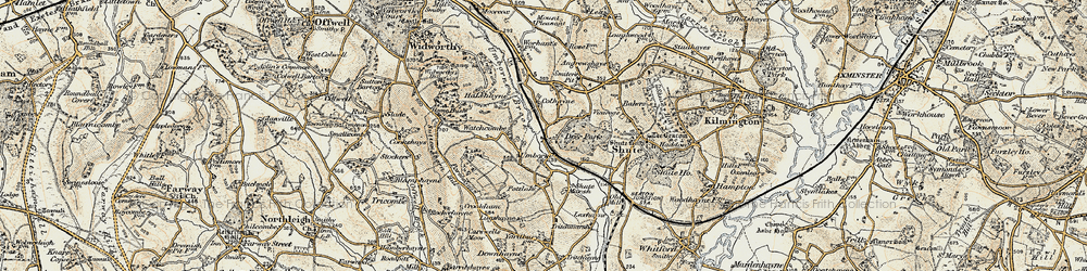 Old map of Watchcombe in 1898-1900