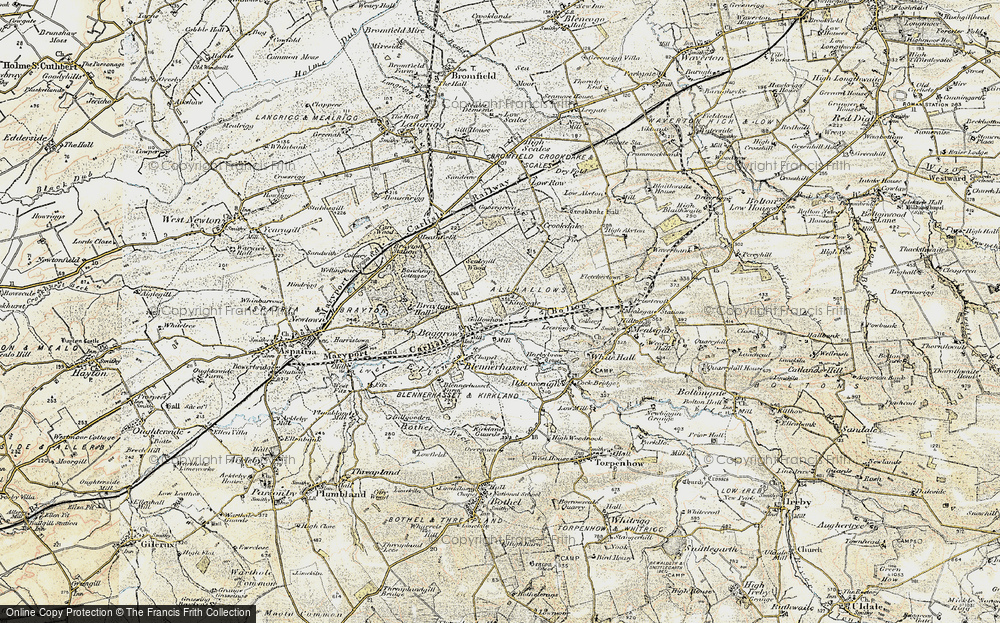 Old Map of Historic Map covering Aldersceugh in 1901-1904