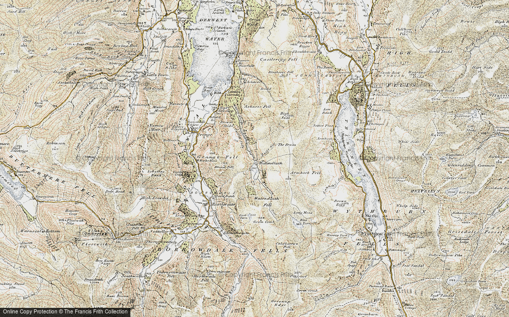 Old Map of Historic Map covering Bleatarn Gill in 1901-1904