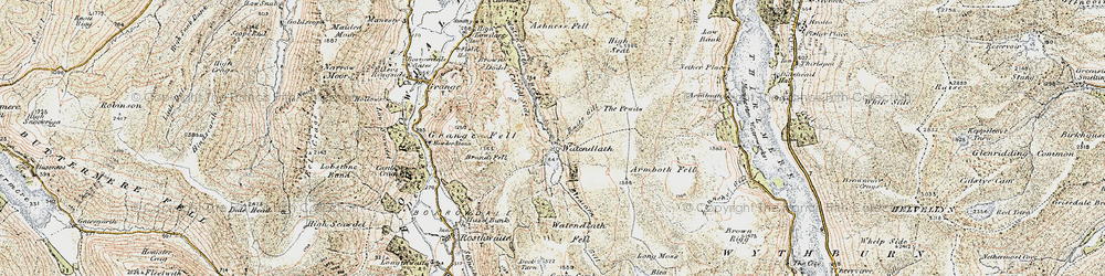 Old map of Ashness Fell in 1901-1904