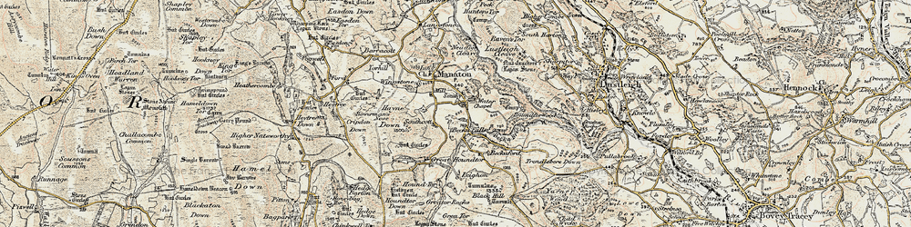 Old map of Bowerman's Nose in 1899-1900