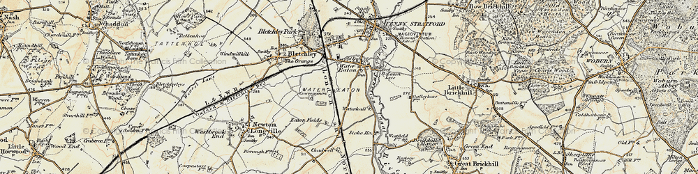 Old map of Water Eaton in 1898