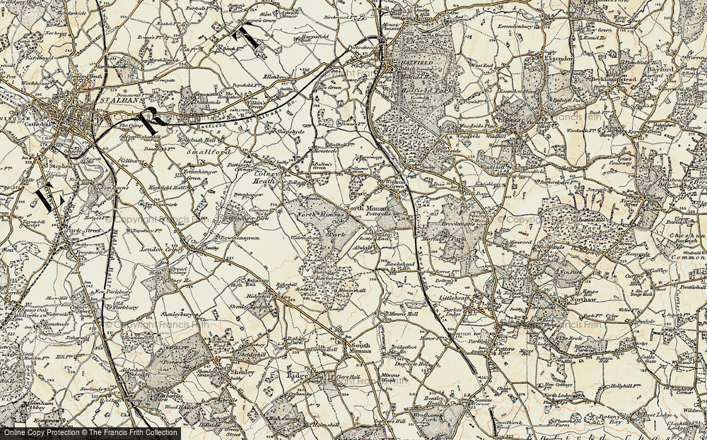 Old Map of Water End, 1897-1898 in 1897-1898