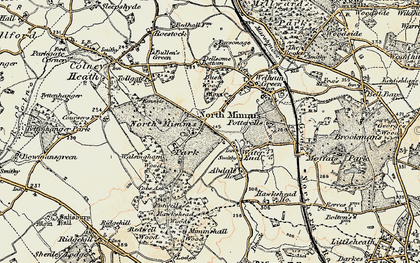 Old map of Water End in 1897-1898