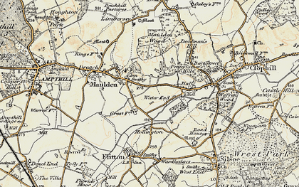 Old map of Water End in 1898-1901