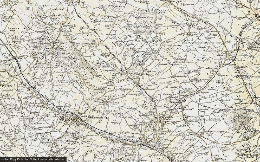Old Map of Historic Map covering Briden's Camp in 1898