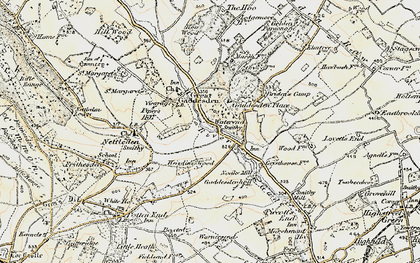 Old map of Water End in 1898
