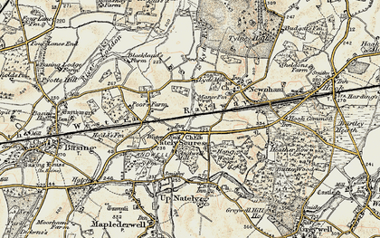 Old map of Water End in 1900
