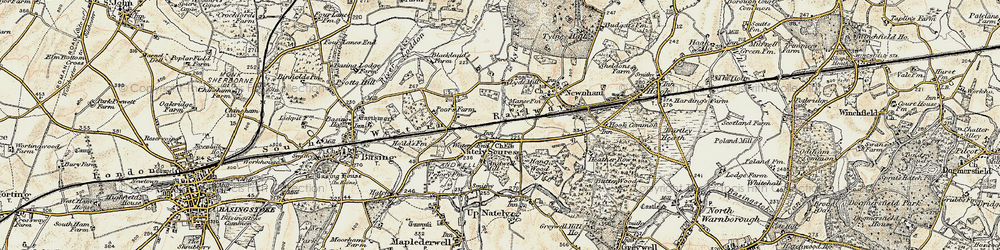 Old map of Water End in 1900