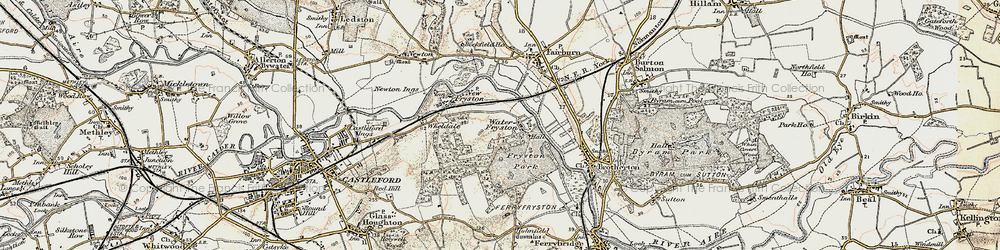 Old map of Water Fryston in 1903