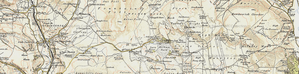 Old map of Malham Tarn in 1903-1904