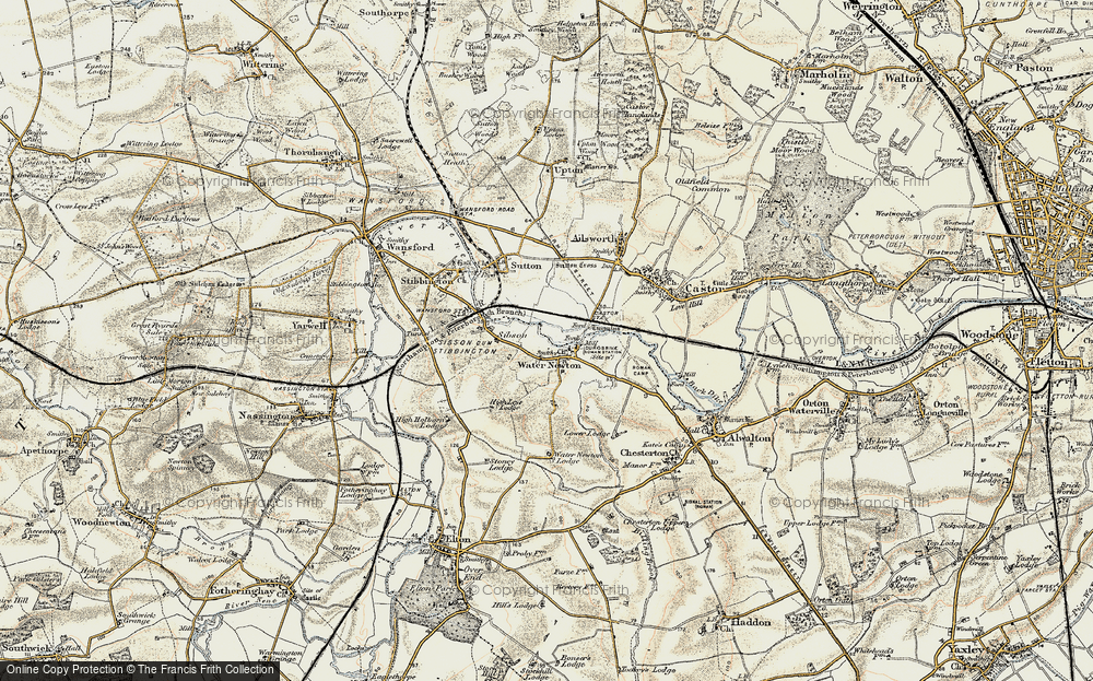 Old Map of Water Newton, 1901-1902 in 1901-1902