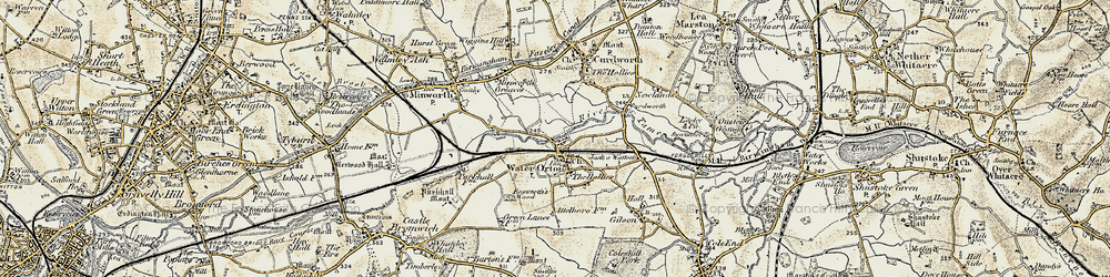 Old map of Water Orton in 1901-1902