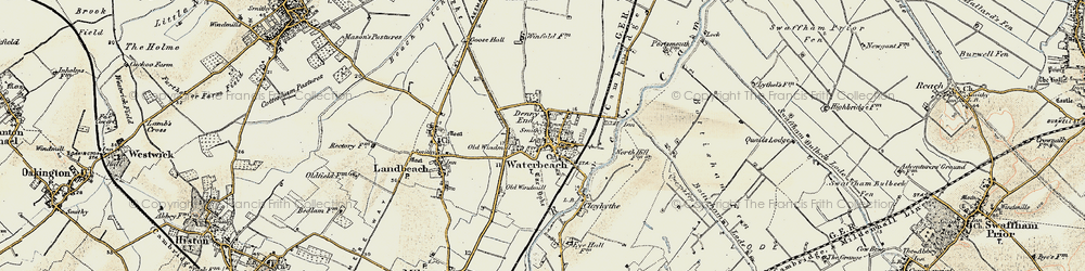Old map of Waterbeach in 1899-1901