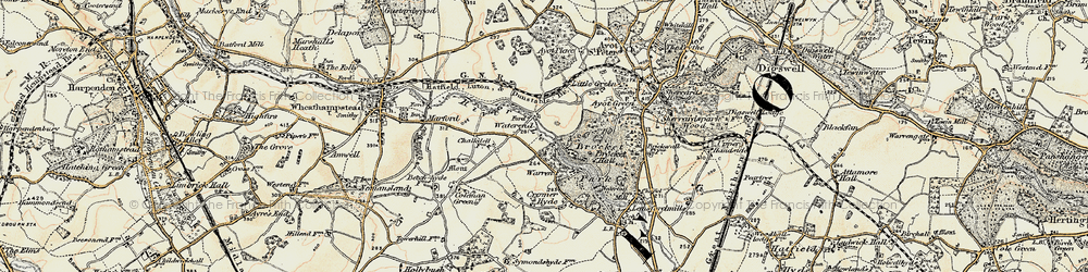Old map of Waterend in 1898