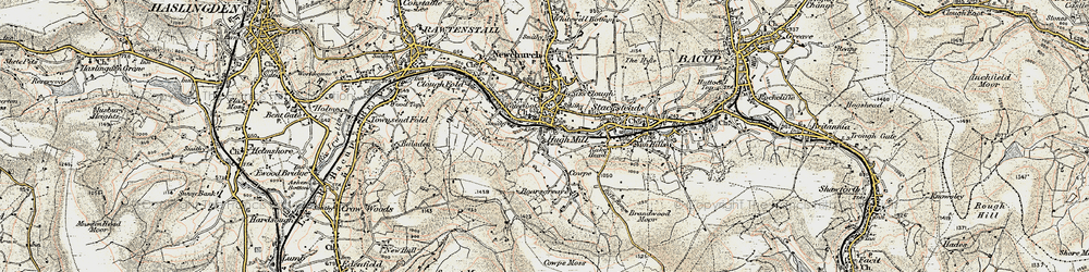 Old map of Waterfoot in 1903