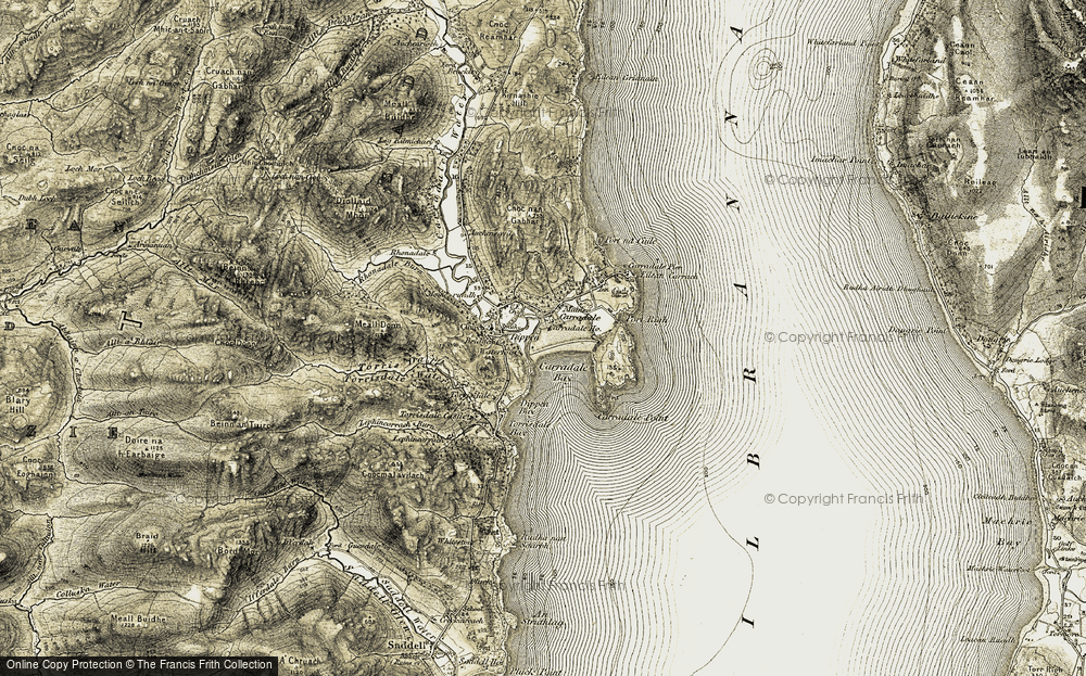 Old Map of Historic Map covering Port Righ in 1905-1906