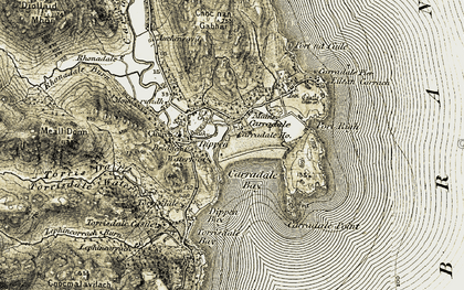 Old map of Port Righ in 1905-1906