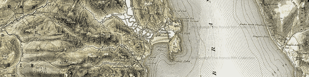 Old map of Port Righ in 1905-1906