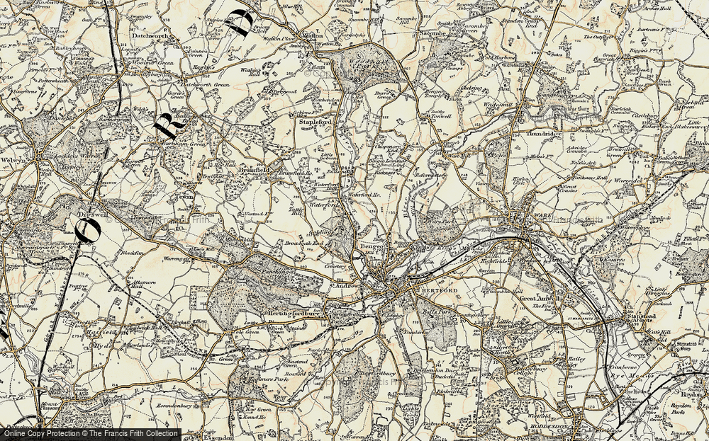 Old Map of Historic Map covering Bullsmill in 1898-1899