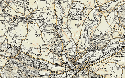 Old map of Waterford in 1898-1899