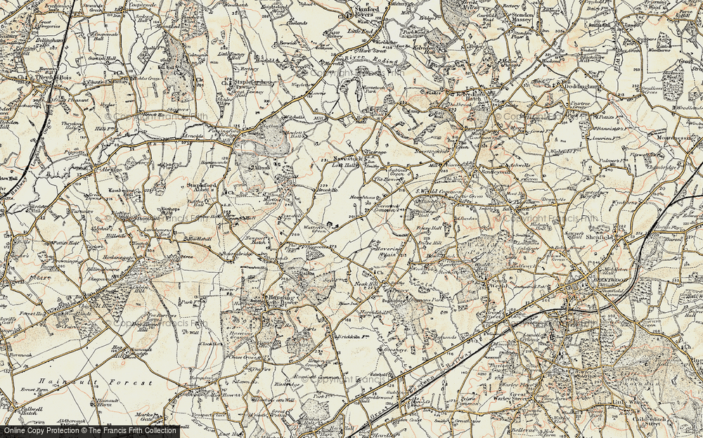 Old Map of Waterhales, 1898 in 1898