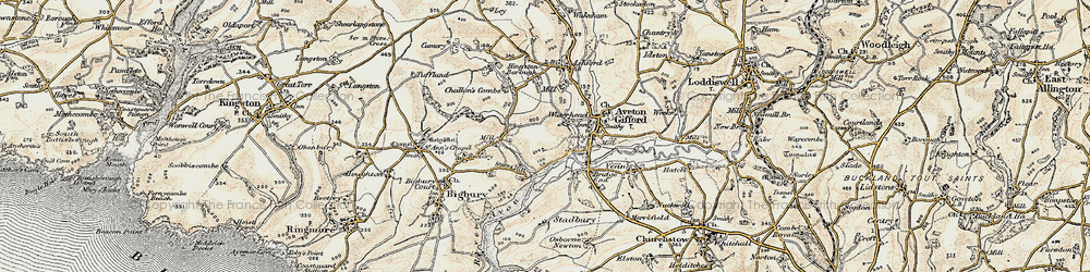 Old map of Waterhead in 1899-1900