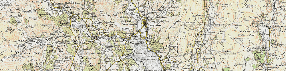 Old map of Low Wray in 1903-1904