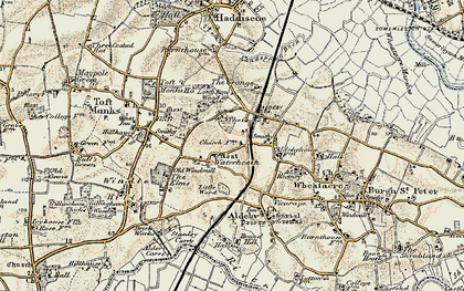 Old map of Toft Monks Ho in 1901-1902