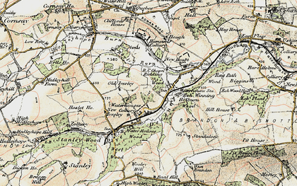 Old map of Waterhouses in 1901-1904