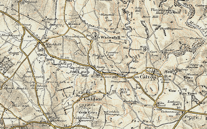 Old map of Waterhouses in 1902
