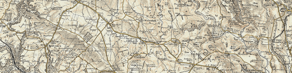Old map of Waterhouses in 1902