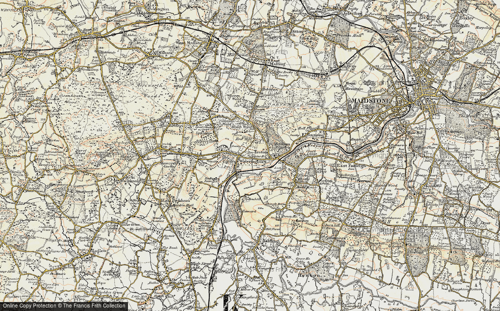 Old Map of Wateringbury, 1897-1898 in 1897-1898
