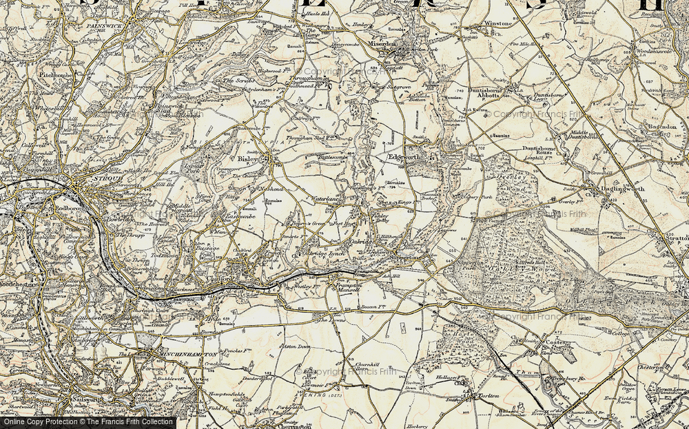 Old Map of Waterlane, 1898-1899 in 1898-1899