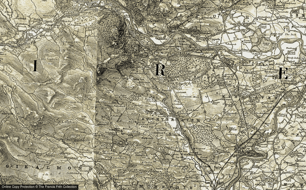 Old Map of Historic Map covering Belstane in 1907-1908