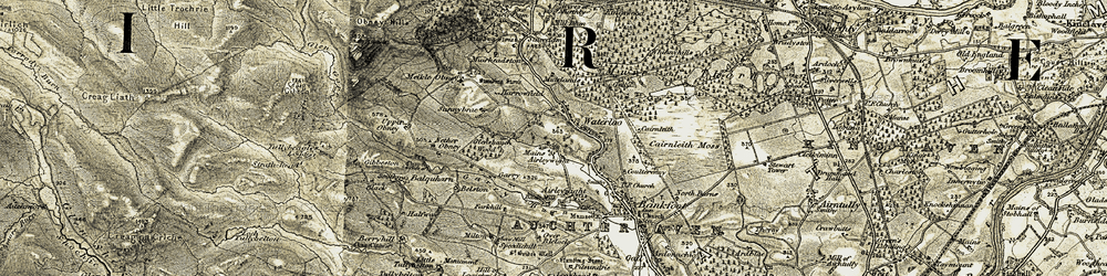 Old map of Witch's Stone in 1907-1908
