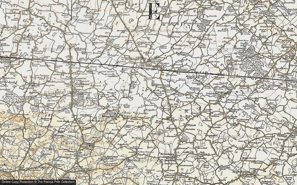 Old Map of Historic Map covering Bletchenden in 1897-1898